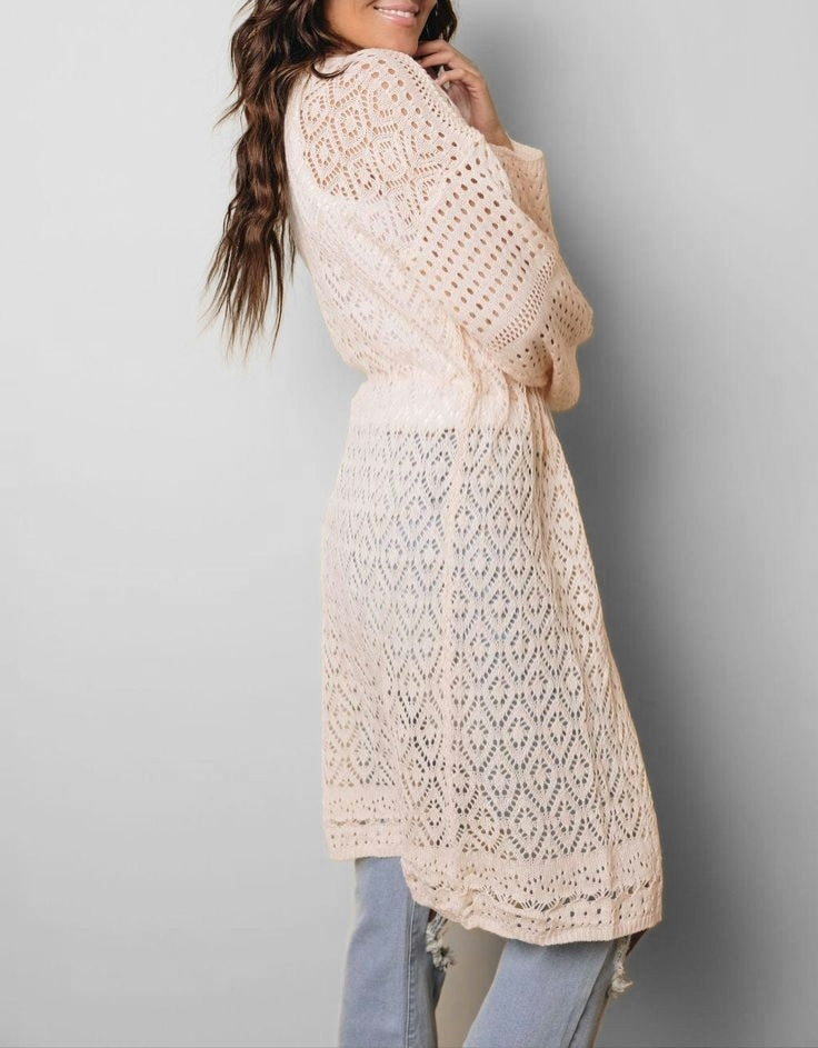Cárdigan largo Crochet