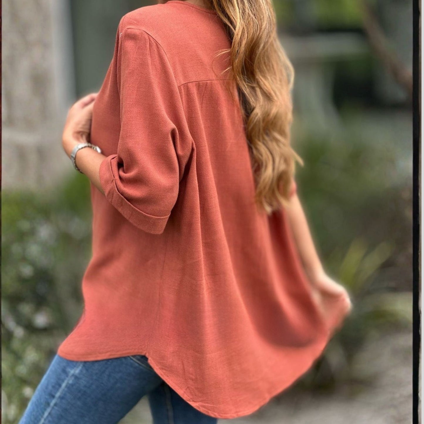 Blusa oversize manga 3/4