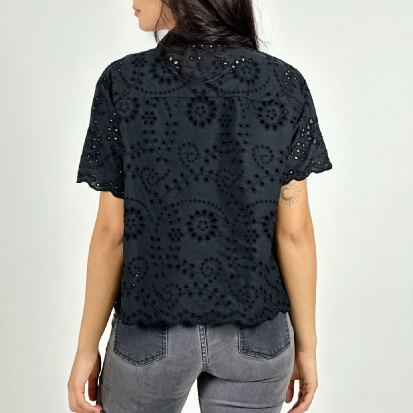 Blusa de broderie talla única