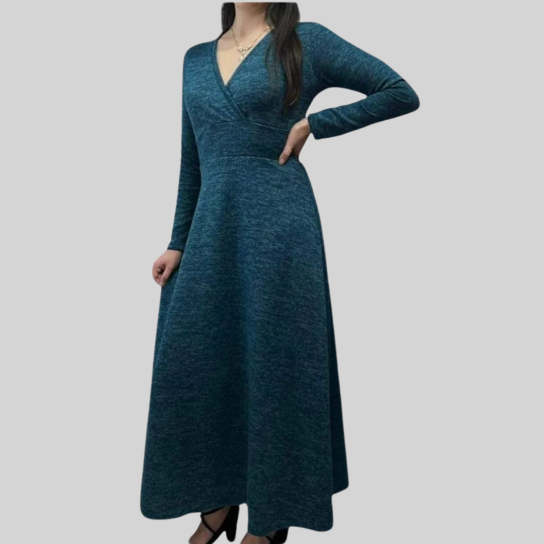 Vestido largo de lanilla