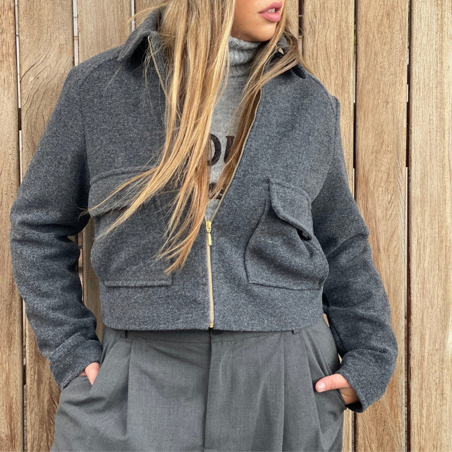 Chaqueta corta de paño