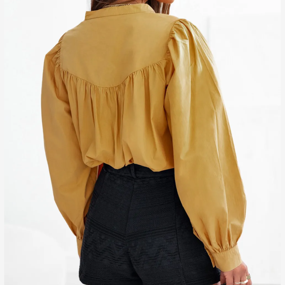 Blusa oversize mostaza