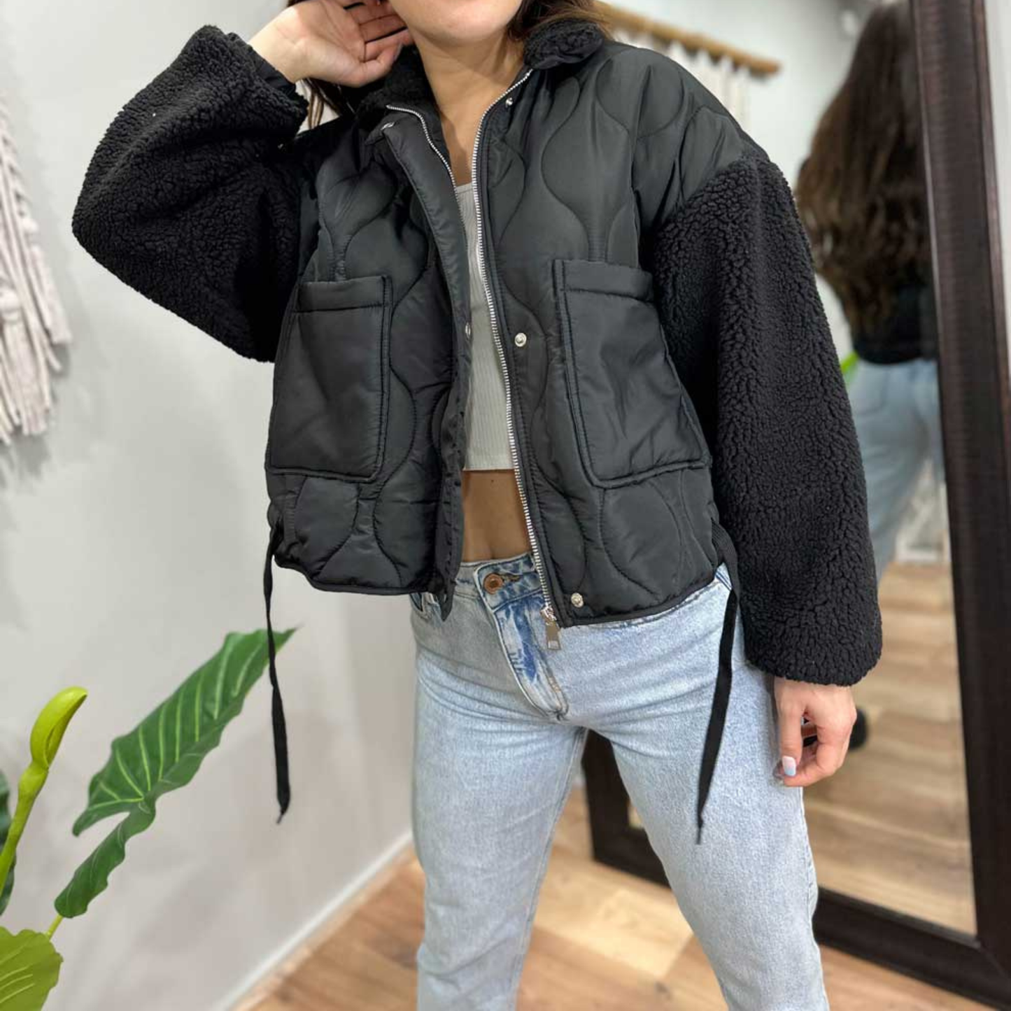 Chaqueta acolchada mangas de chiporro
