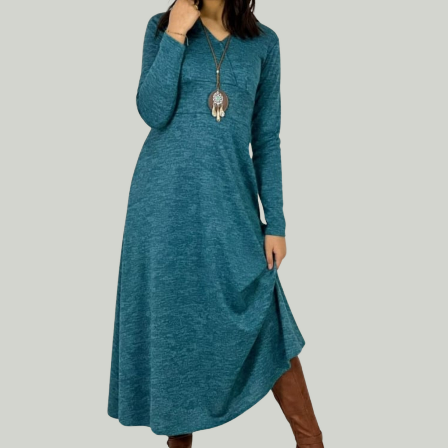 Vestido largo de lanilla