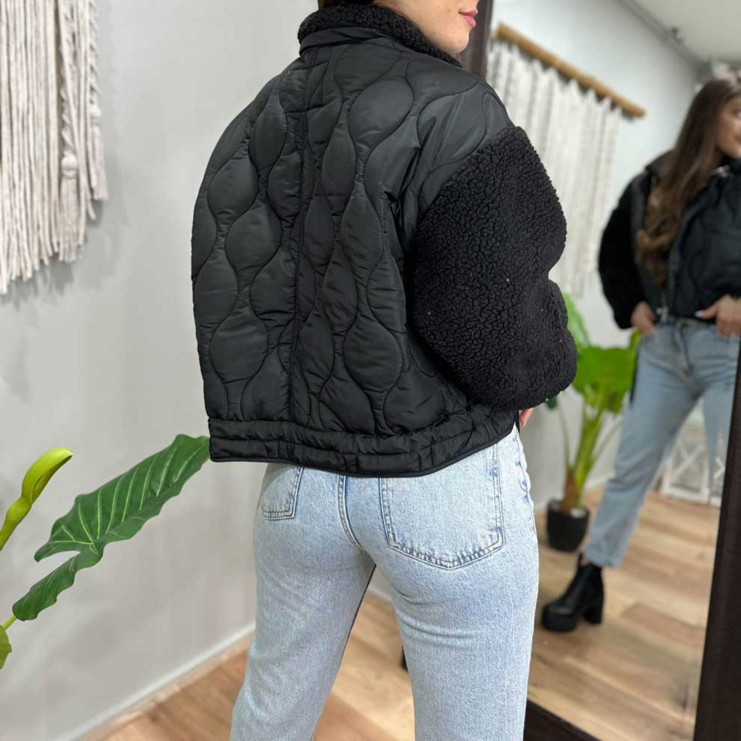 Chaqueta acolchada mangas de chiporro