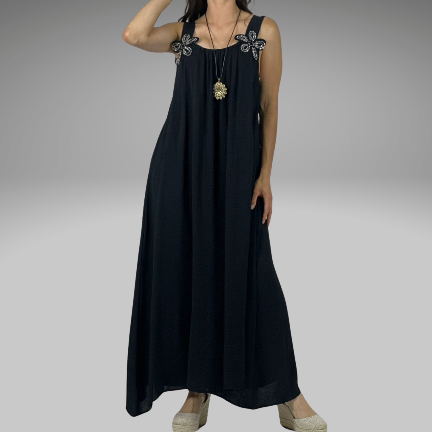 Maxi vestido de viscosa