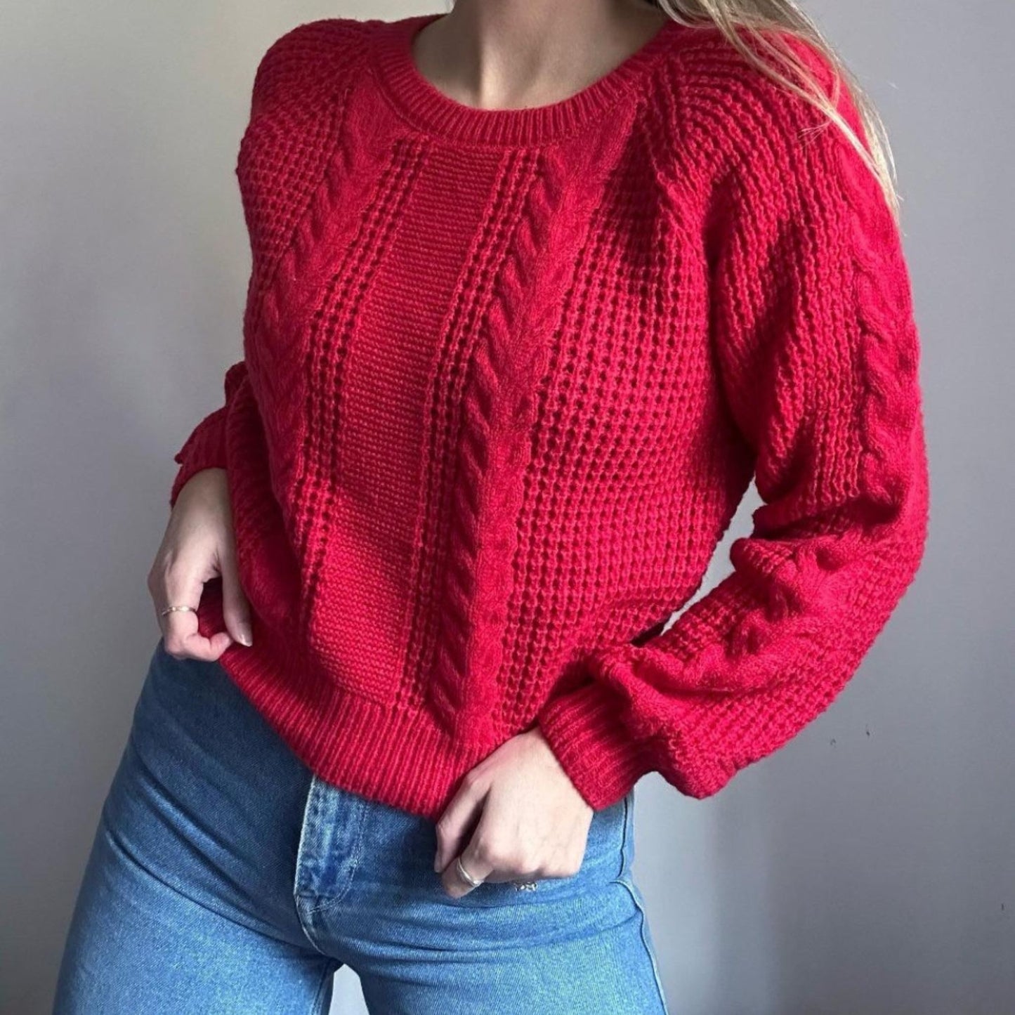 Sweater trenzado elasticado