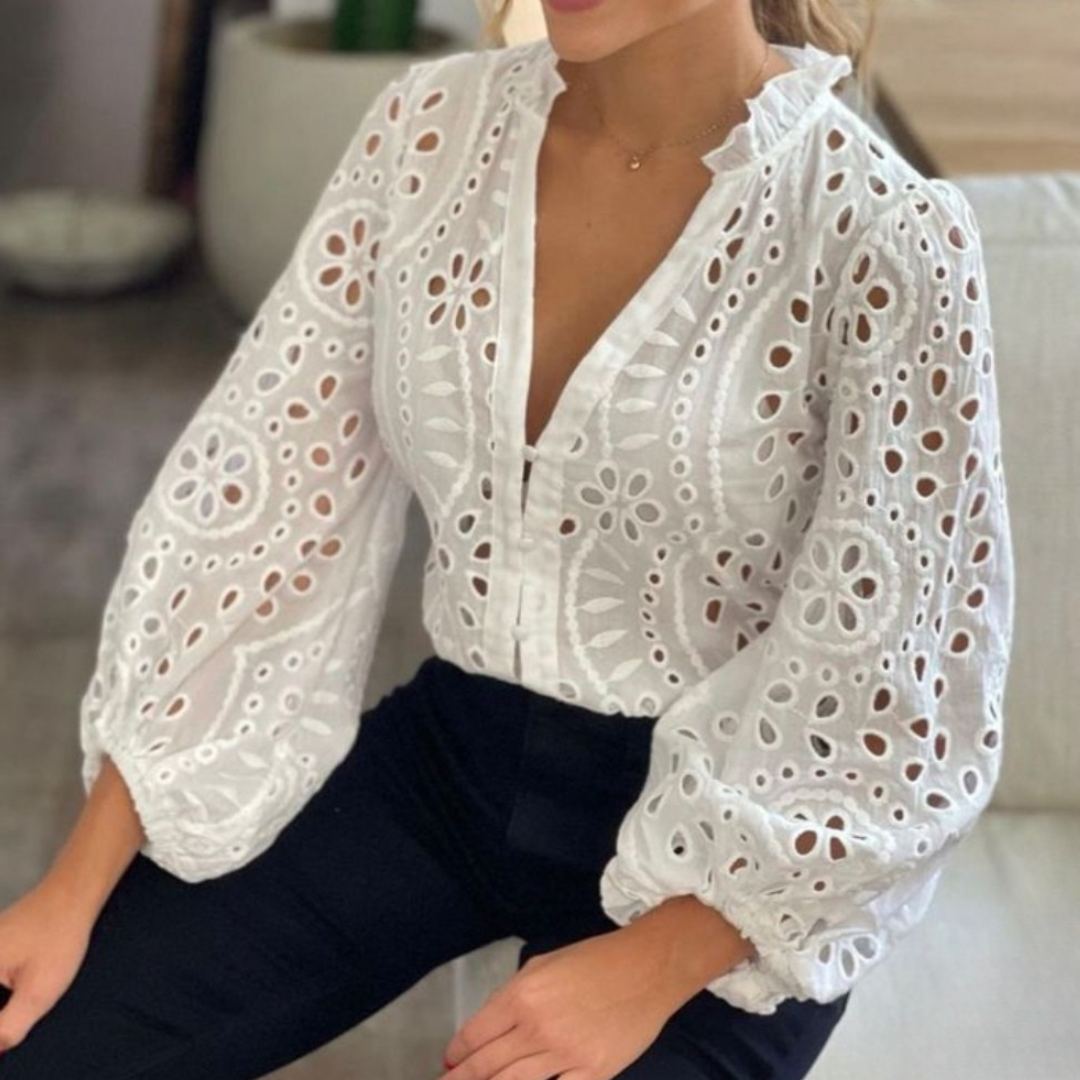 Blusa de algodón abotonada