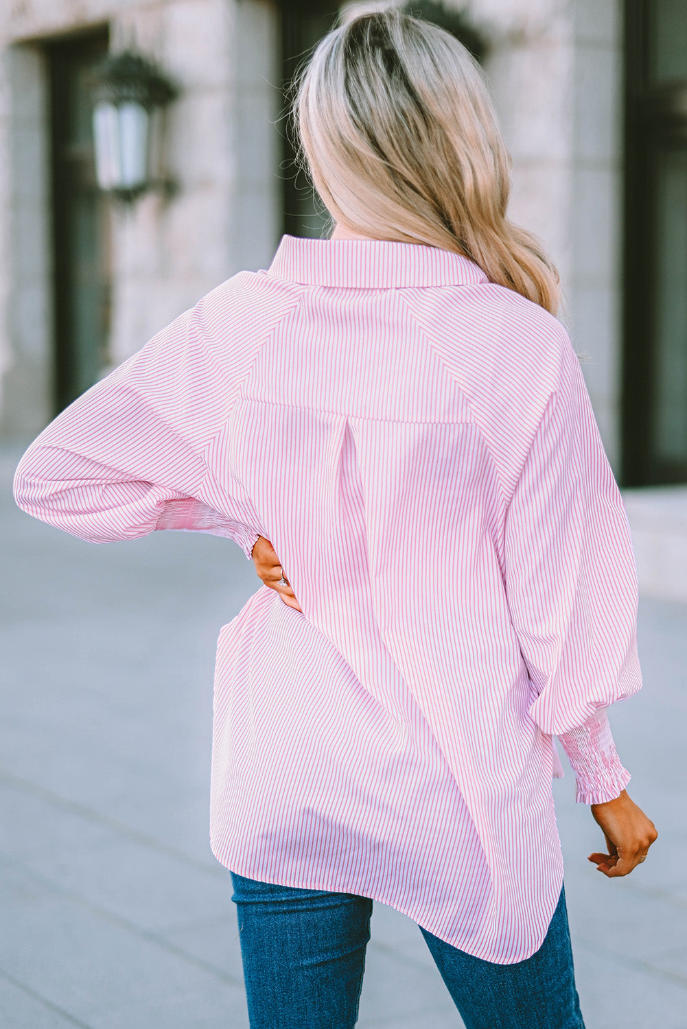 Camisa bolsillos fucsia