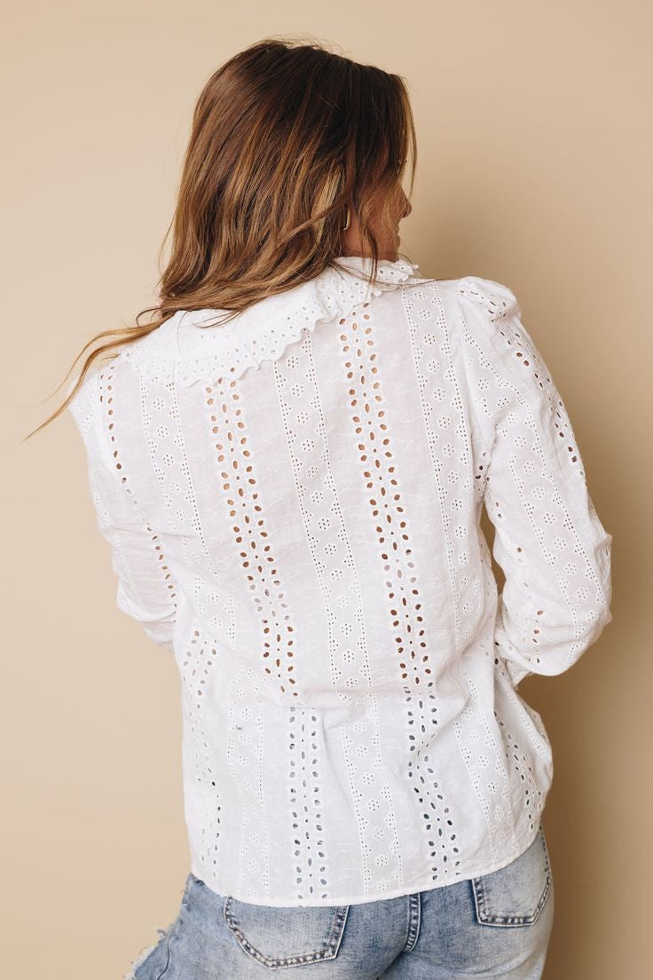 Blusa broderie L y XL