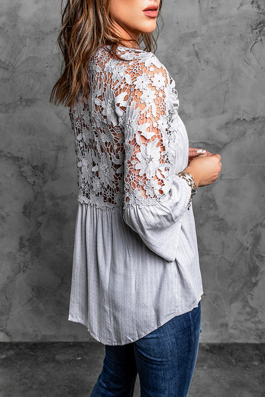 Blusa talla S detalles de macramé