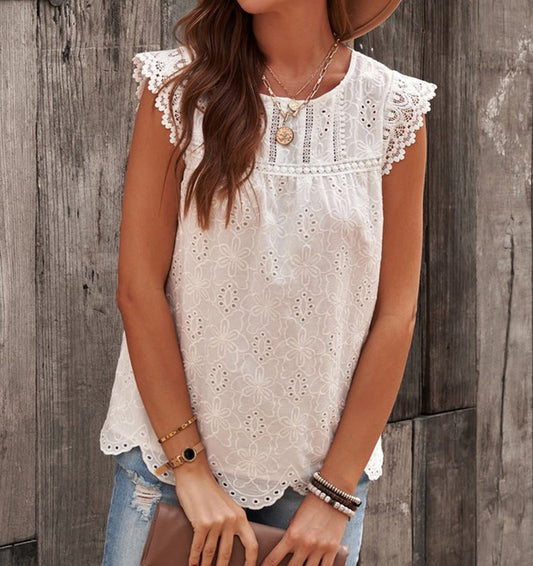 Top de broderie