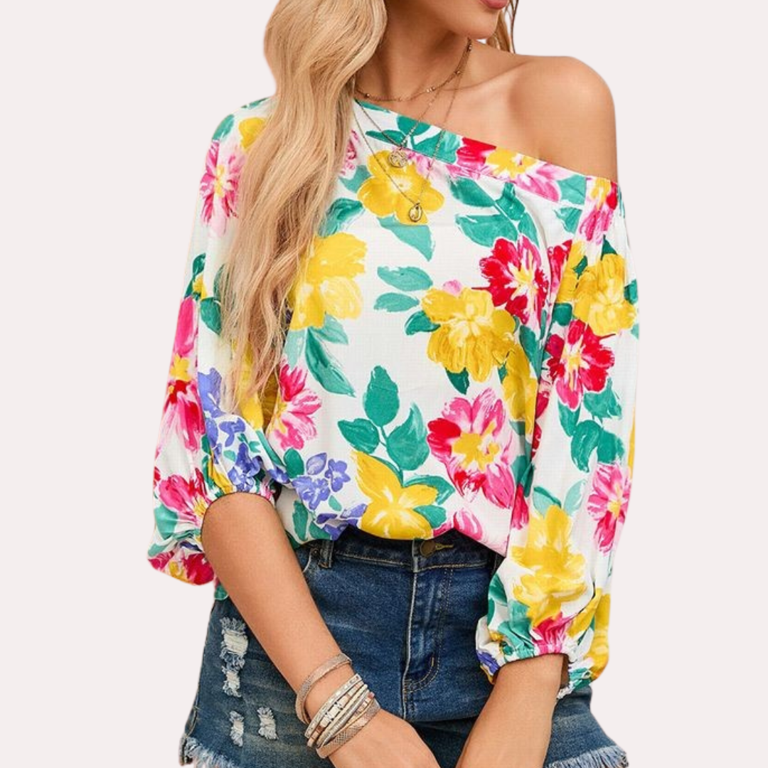 Blusa de viscosa estampada