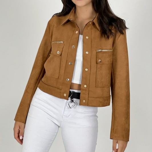 Chaqueta de gamuza corta