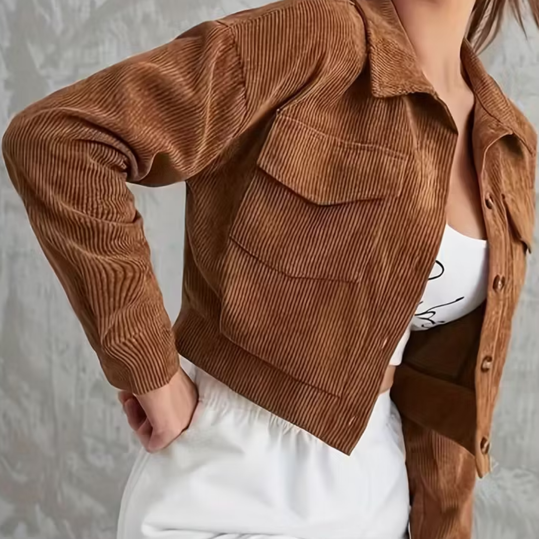 Chaqueta de cotelé corta