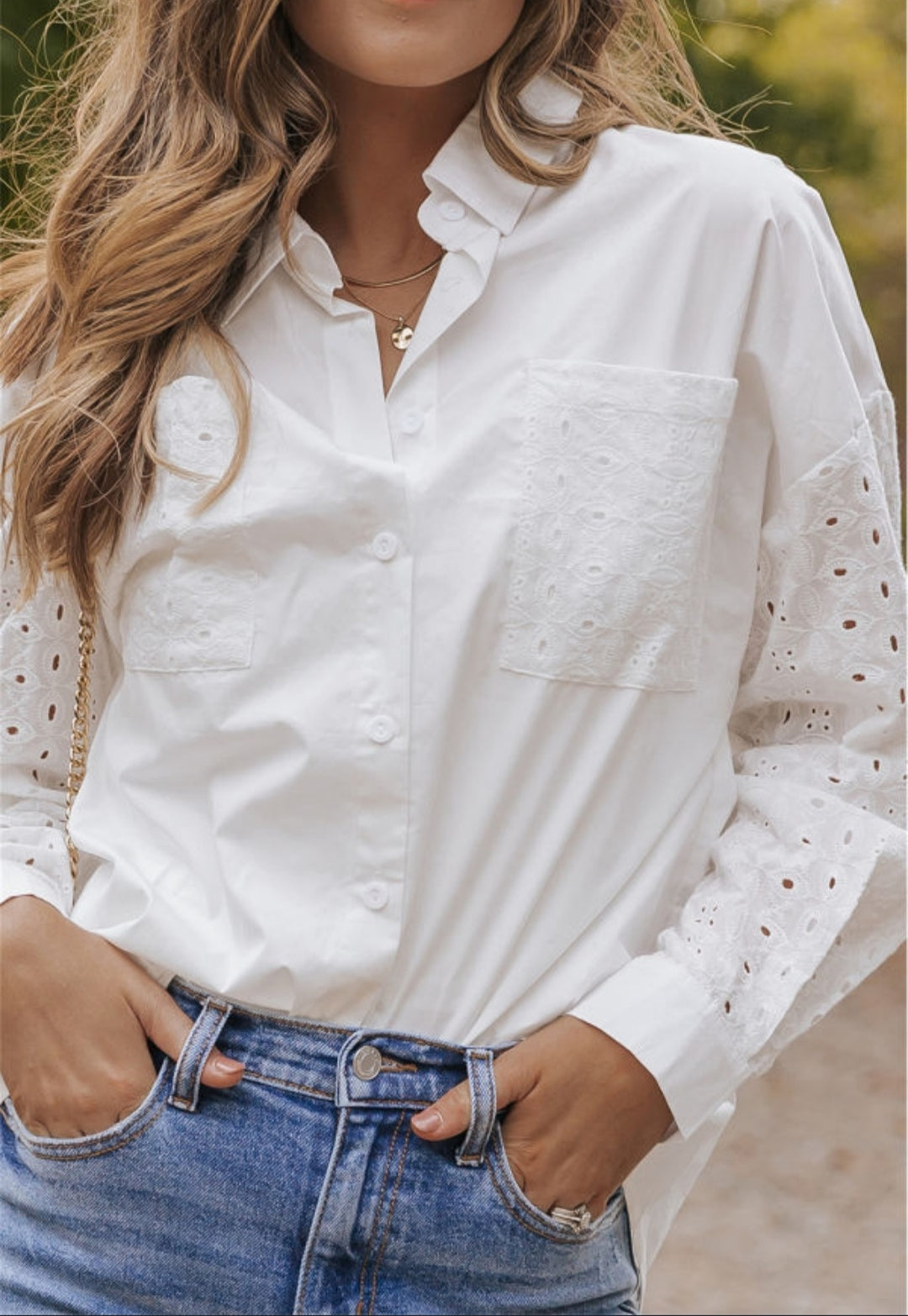 Camisa mangas de Broderie