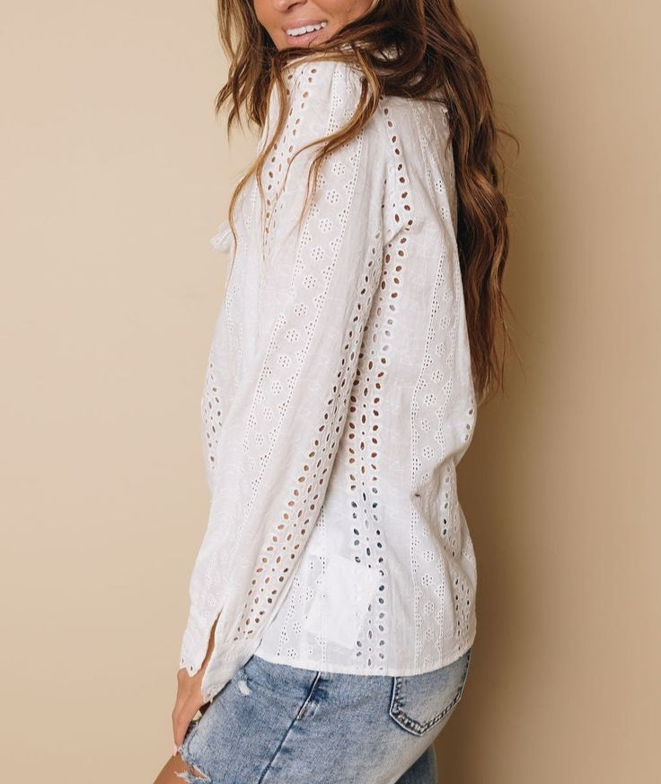 Blusa broderie L y XL