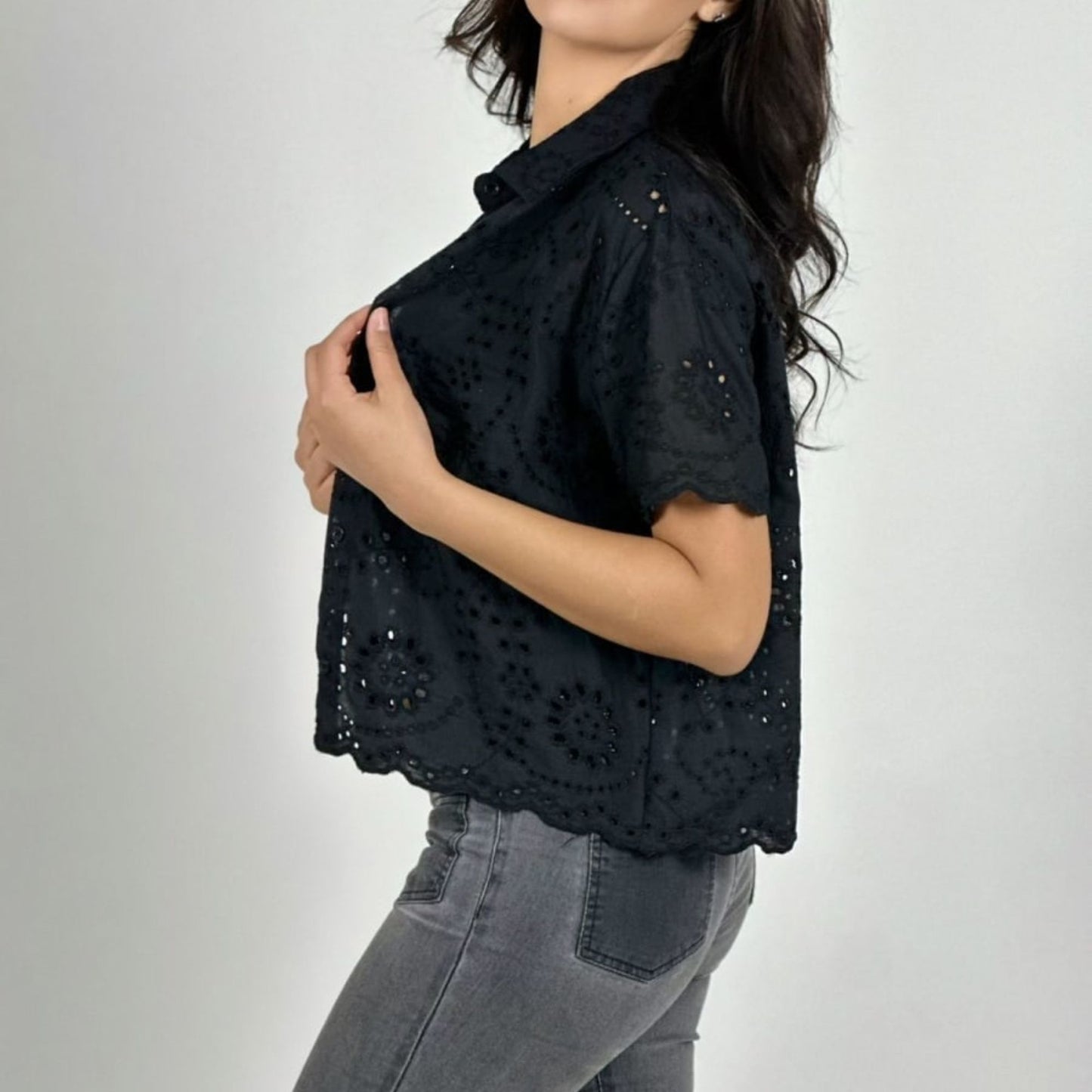 Blusa de broderie talla única