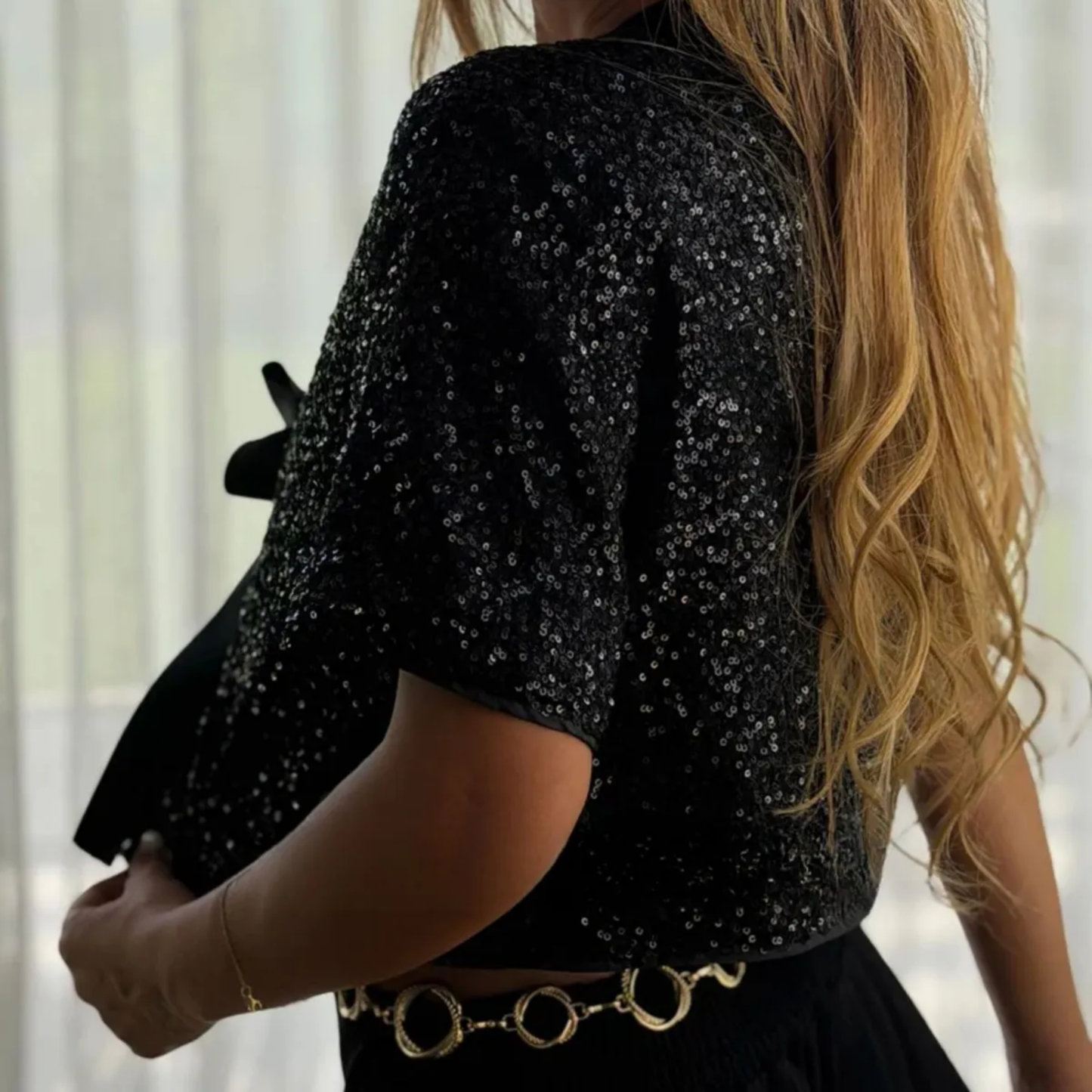Blusa-tapado De Lentejuelas S-M y L