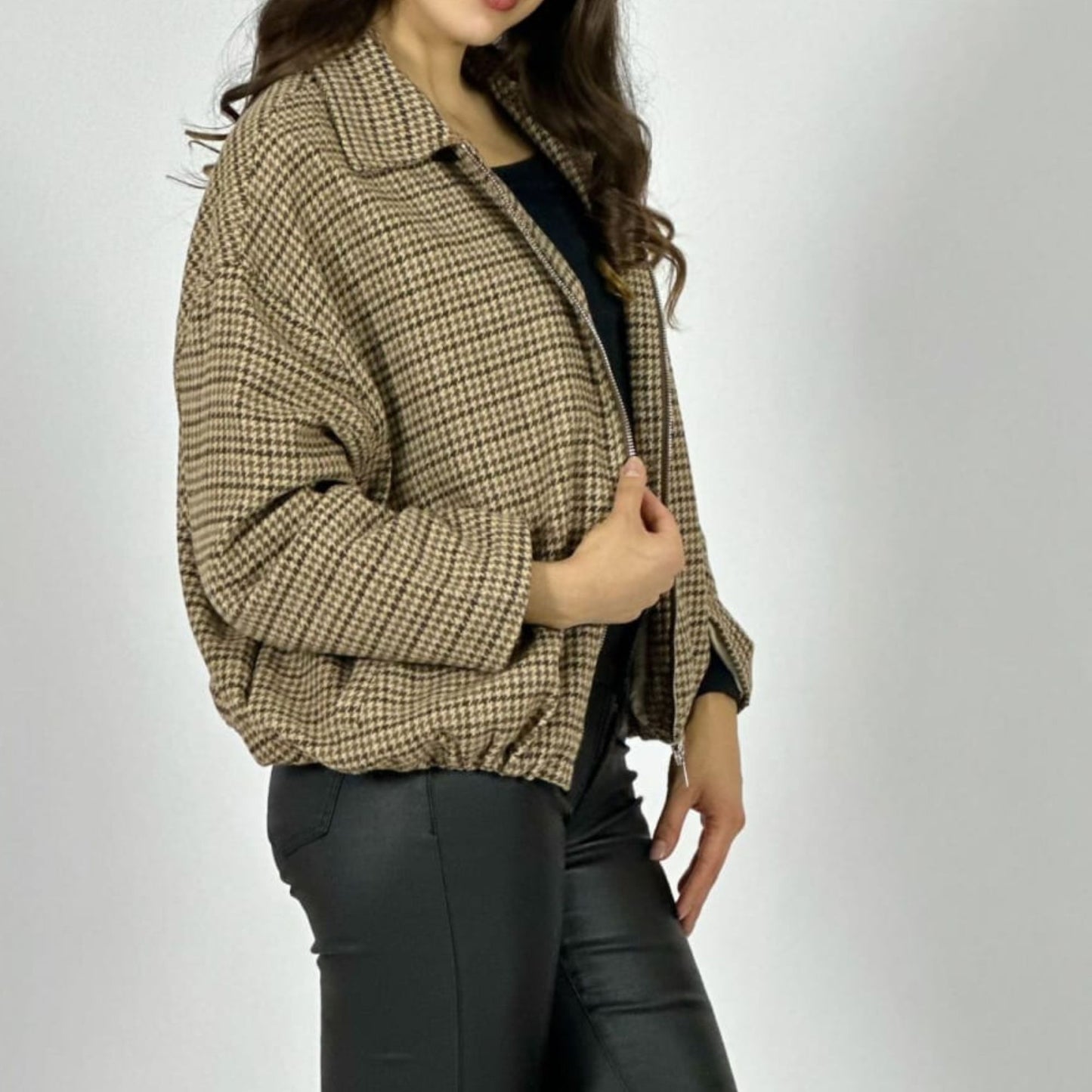 Chaqueta bomber cuadrillé