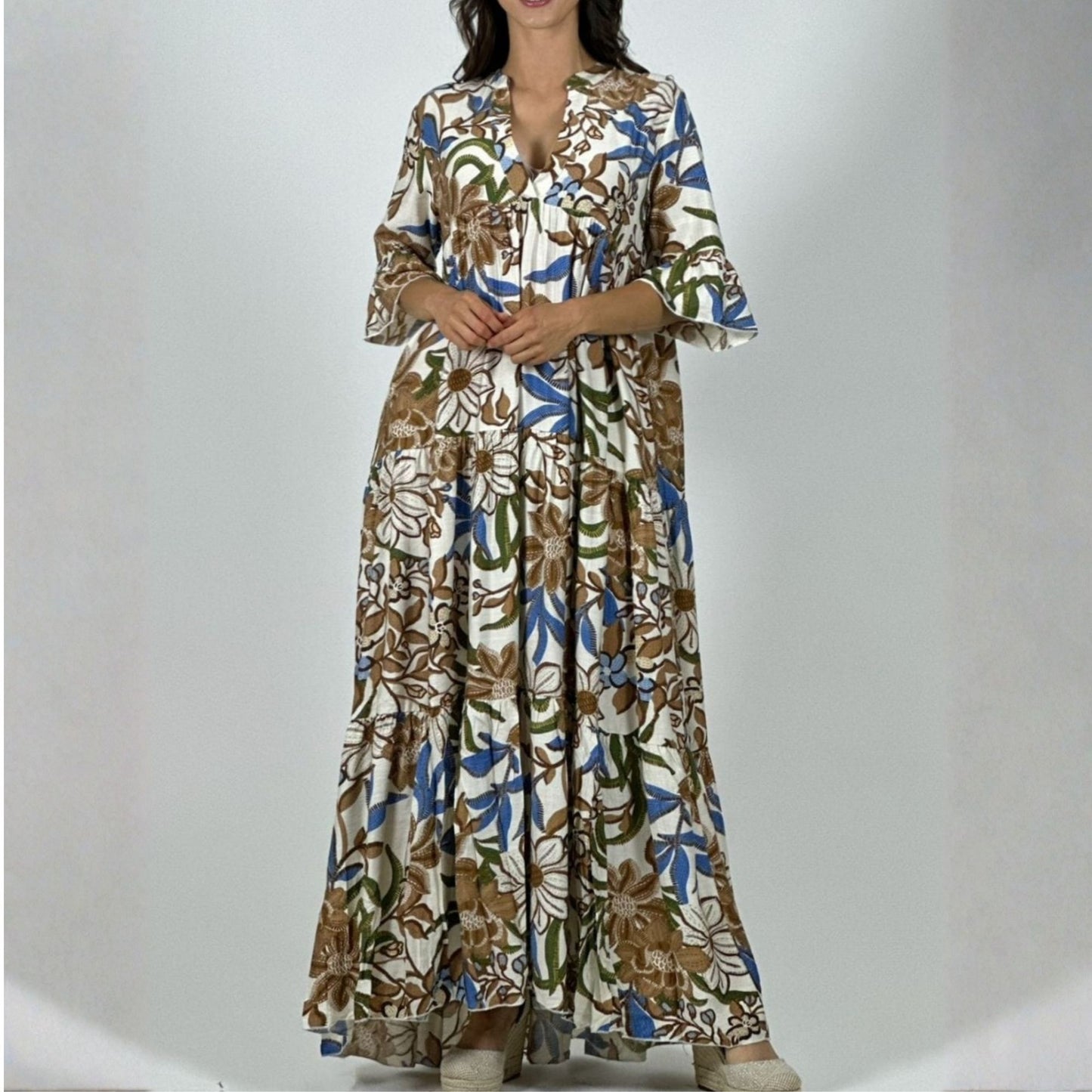 Vestido estampado de viscosa