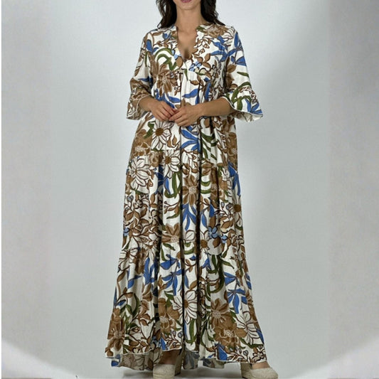 Vestido estampado de viscosa