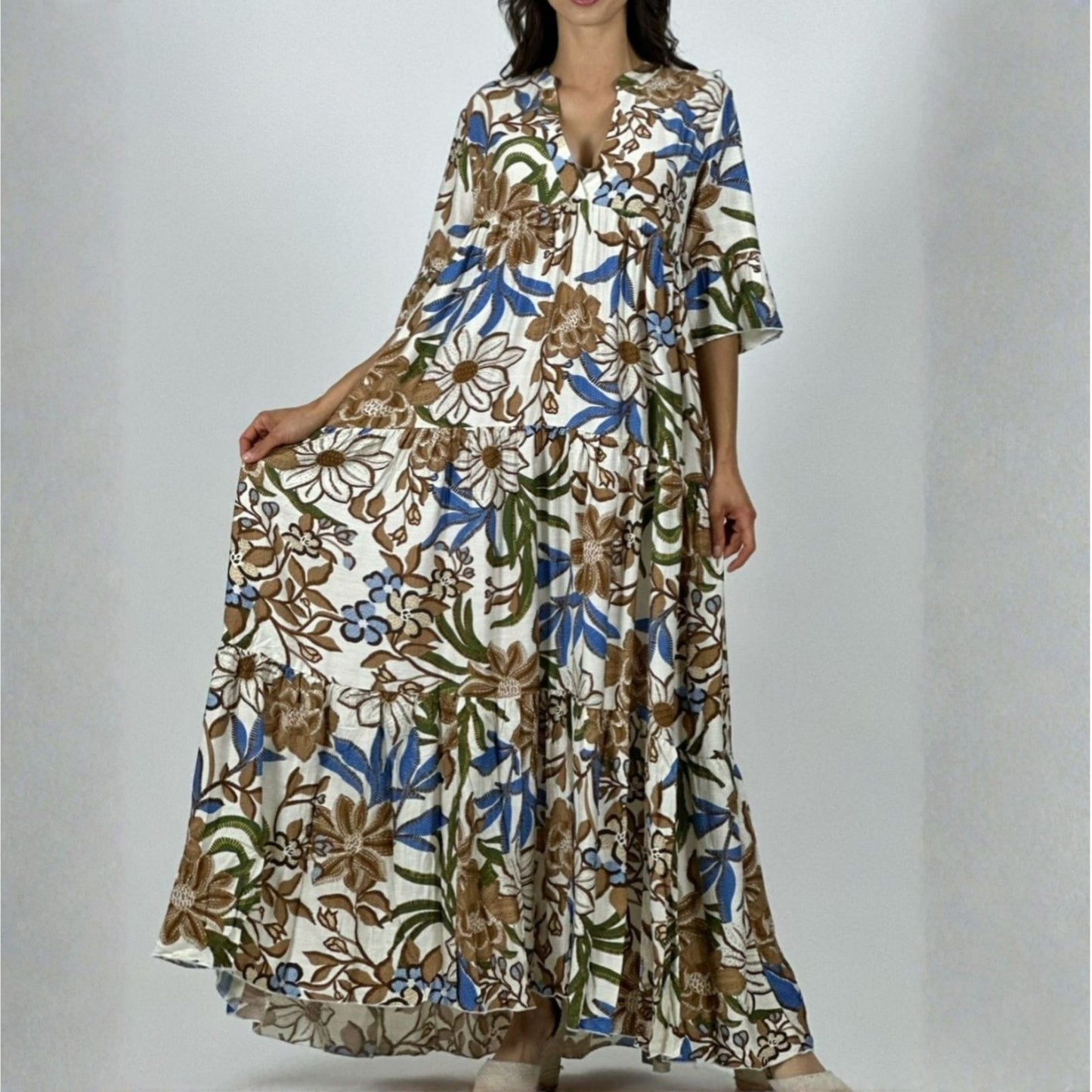 Vestido estampado de viscosa