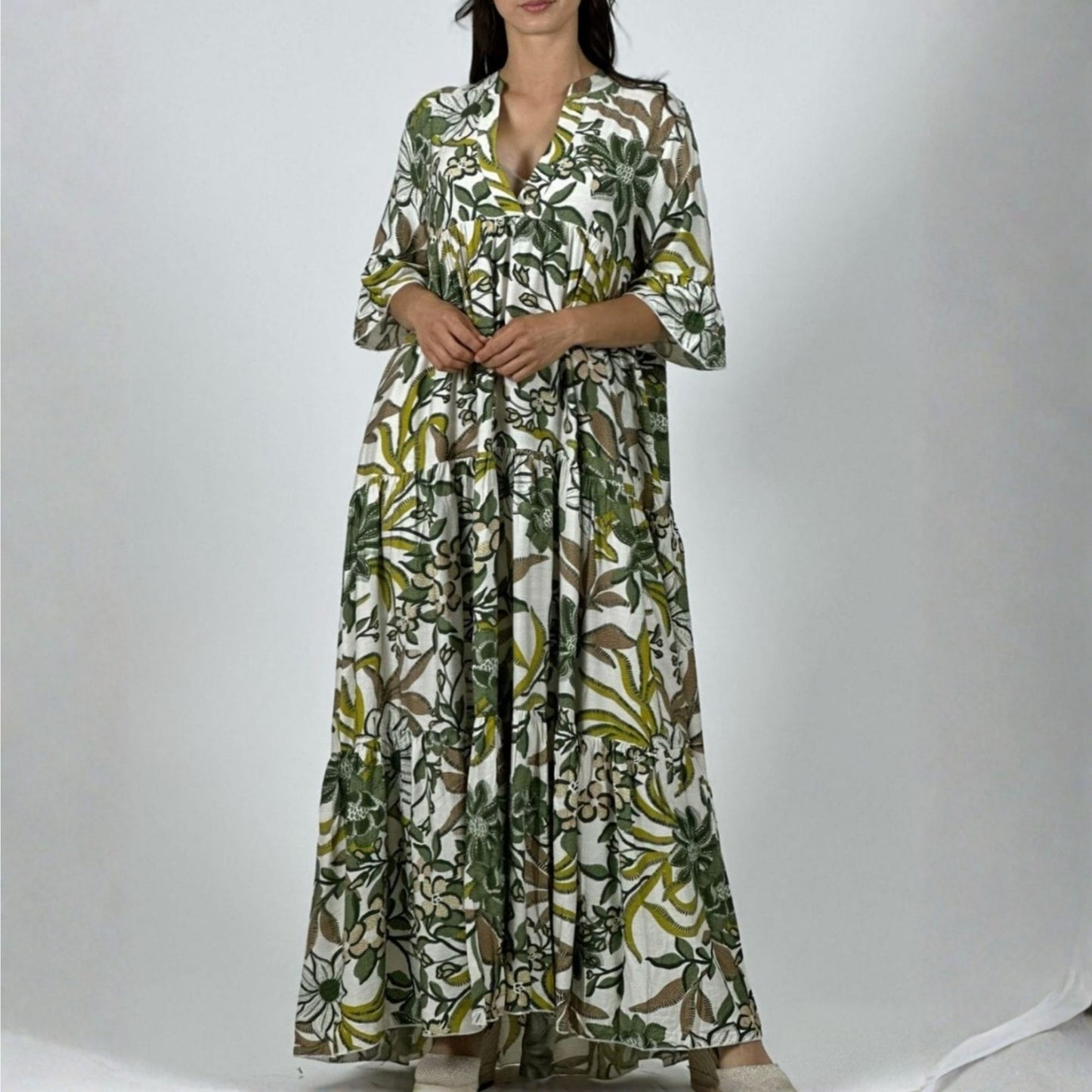 Vestido estampado de viscosa