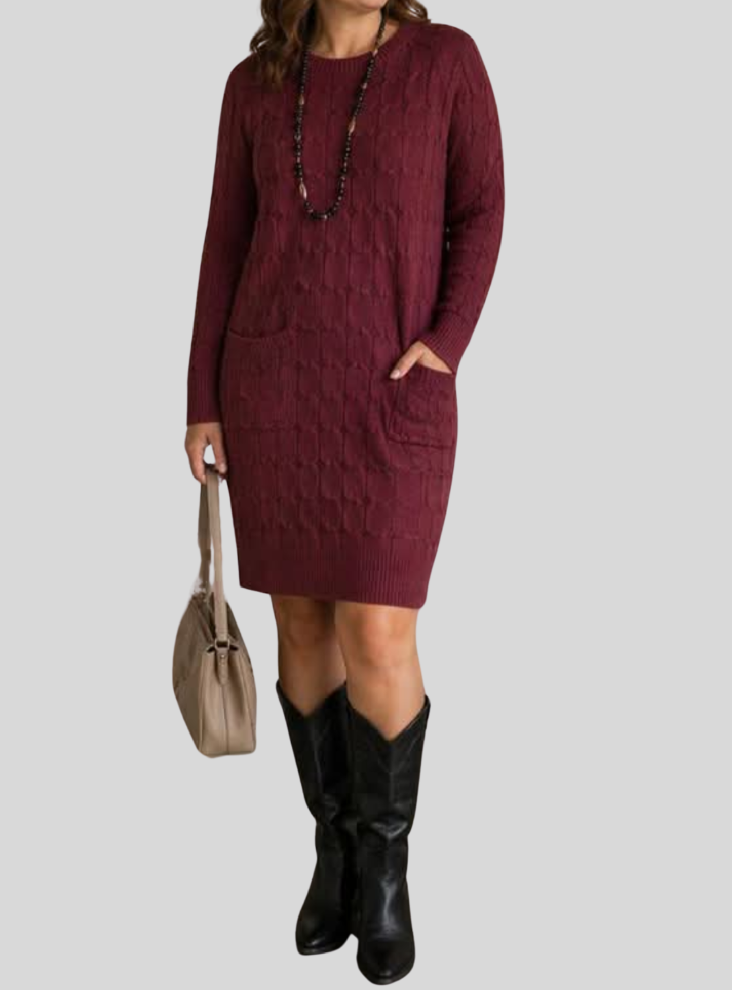 Vestido de lana con bolsillos
