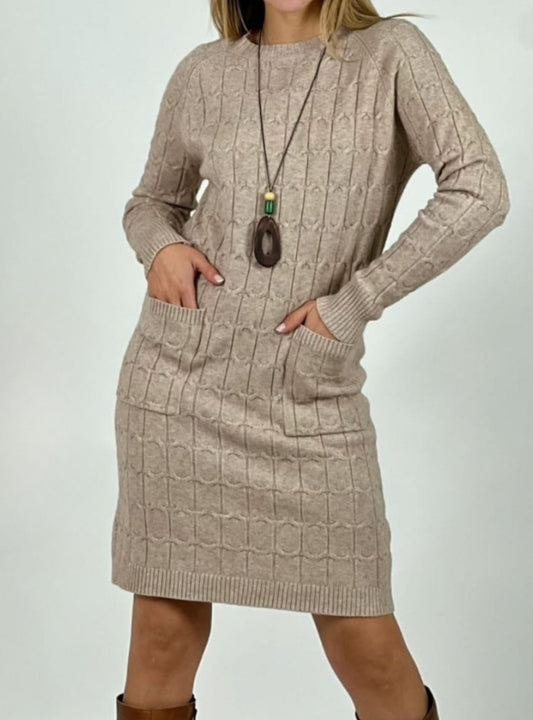 Vestido de lana con bolsillos