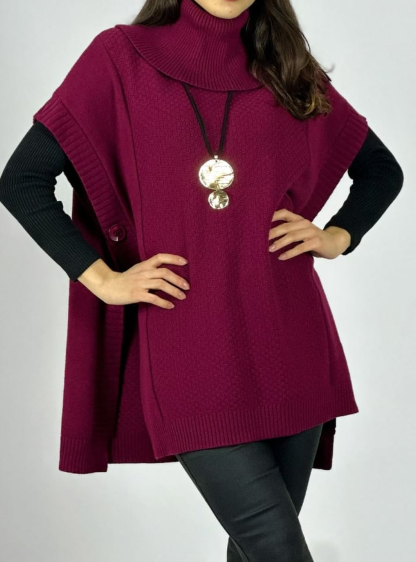 Poncho cuello tortuga