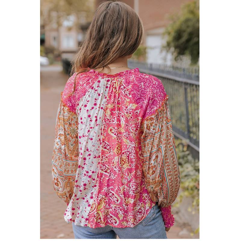 Blusa de viscosa estampada oversize