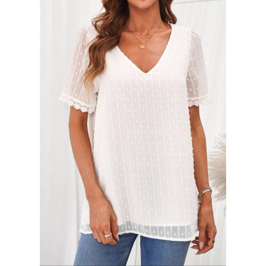 Blusa de gasa escote en V talla S