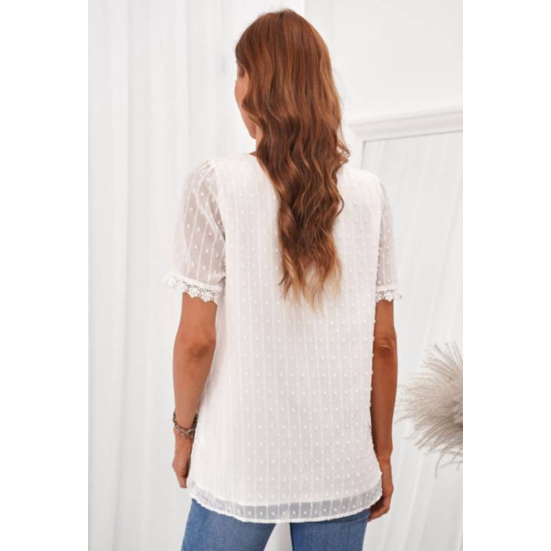 Blusa de gasa escote en V talla S