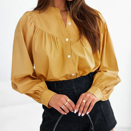 Blusa oversize mostaza