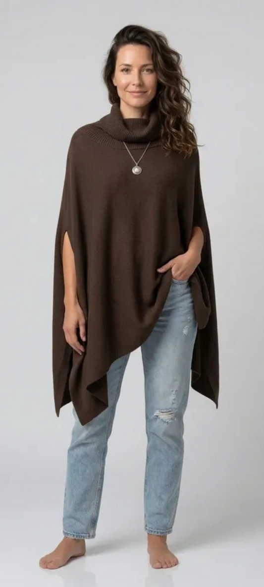 Poncho cuello doble
