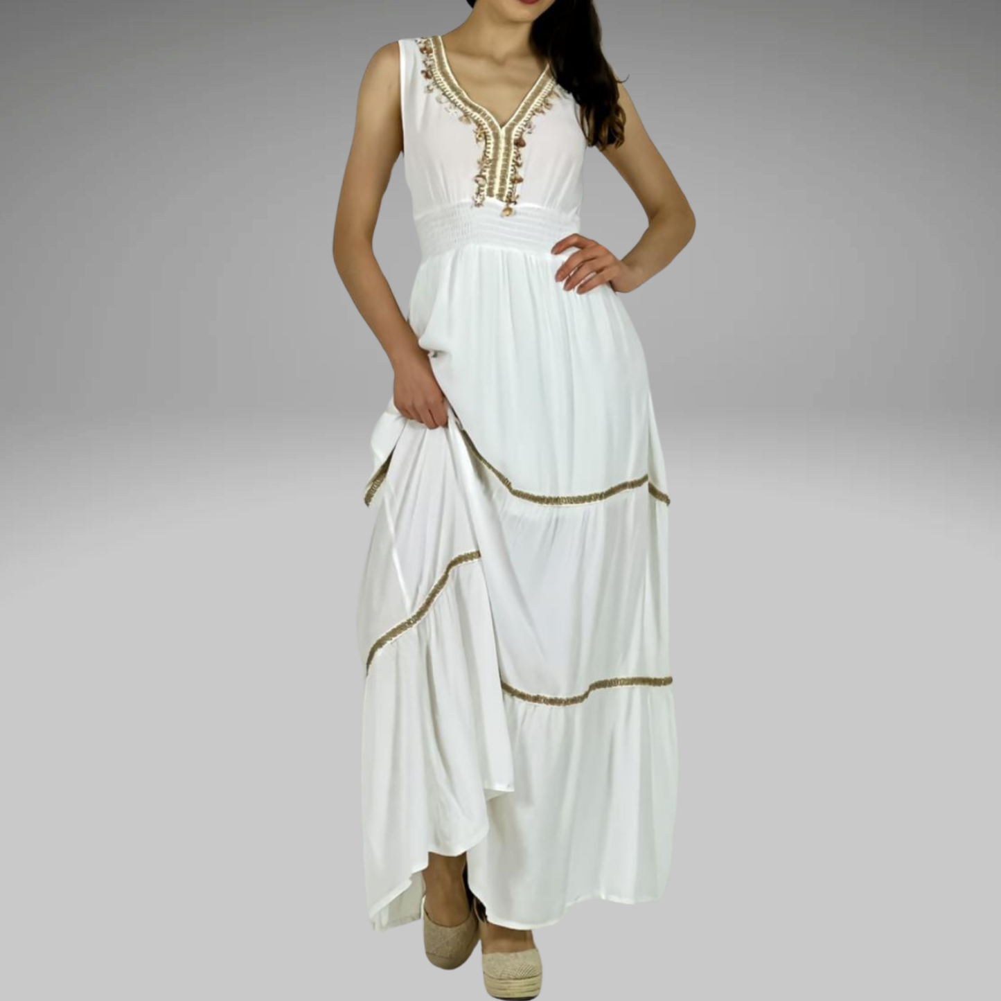 Maxi vestido de viscosa