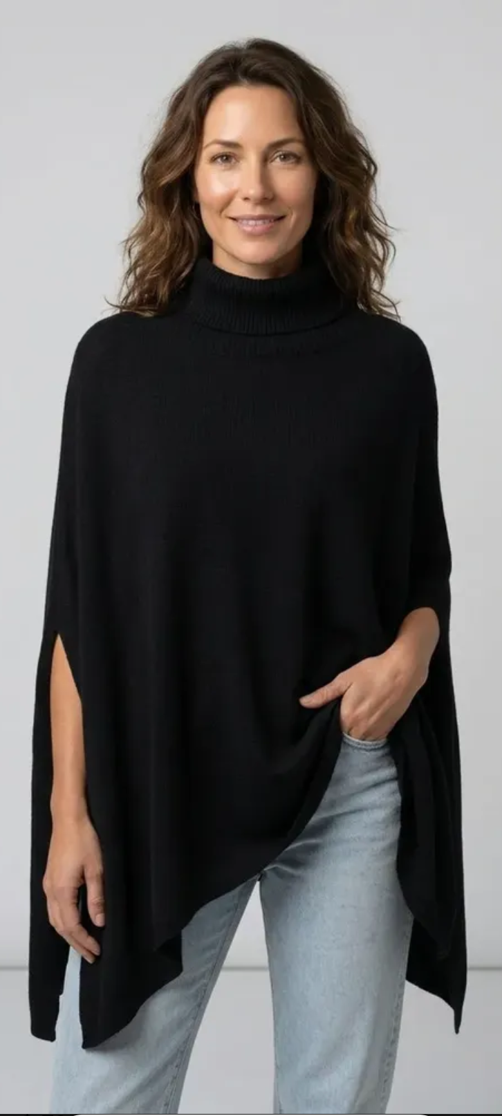 Poncho cuello doble
