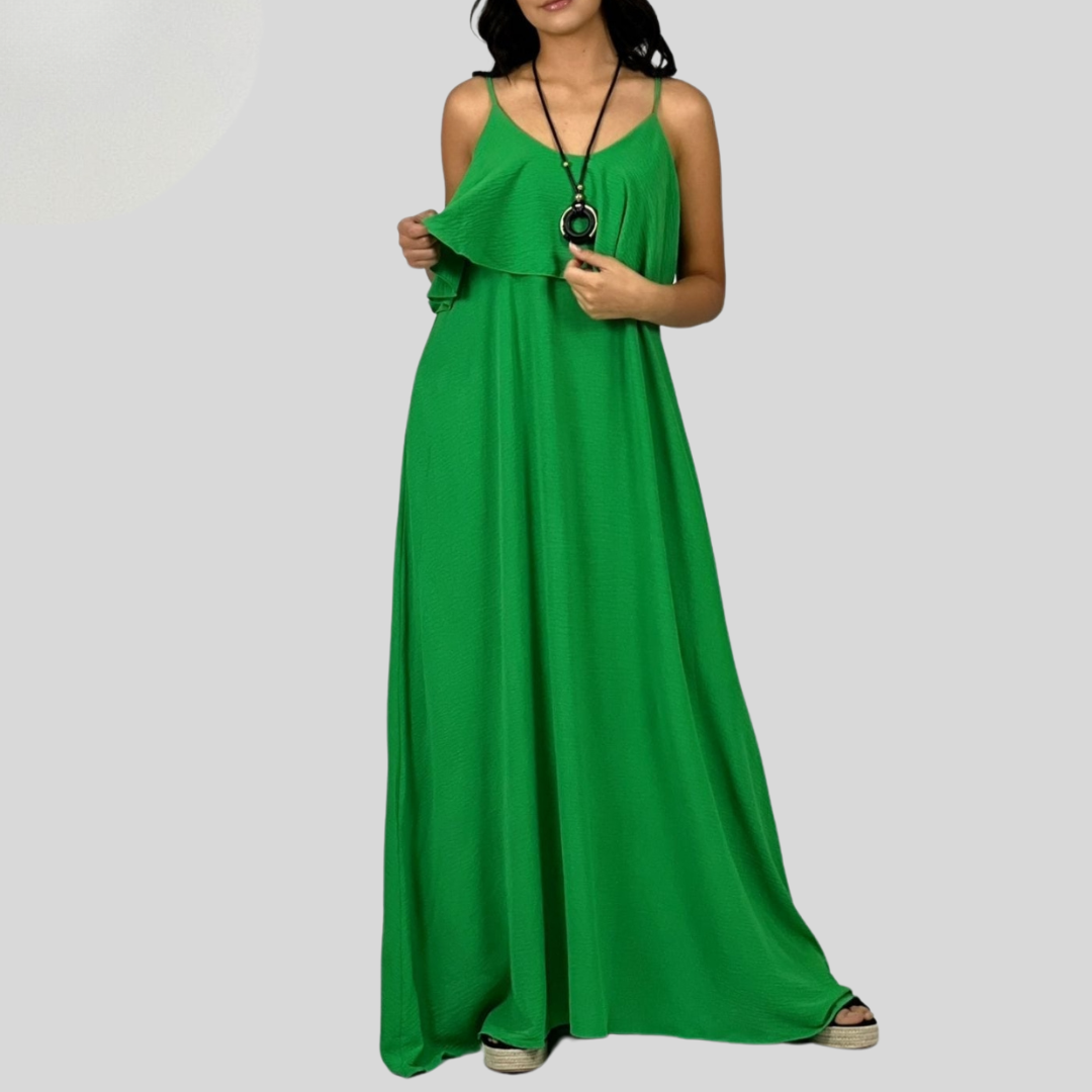 Maxi vestido con bolsillos