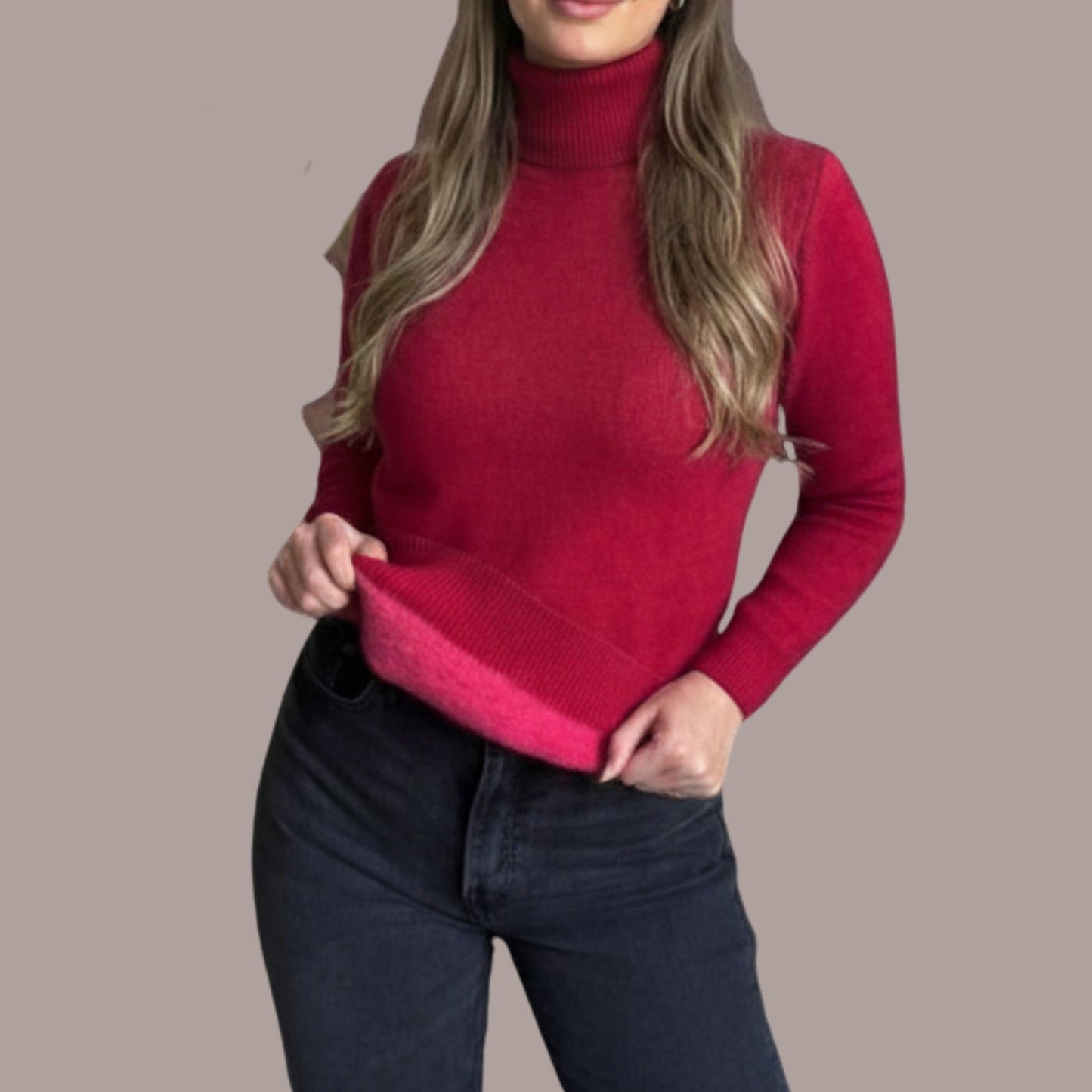 Sweater cuello alto forrado