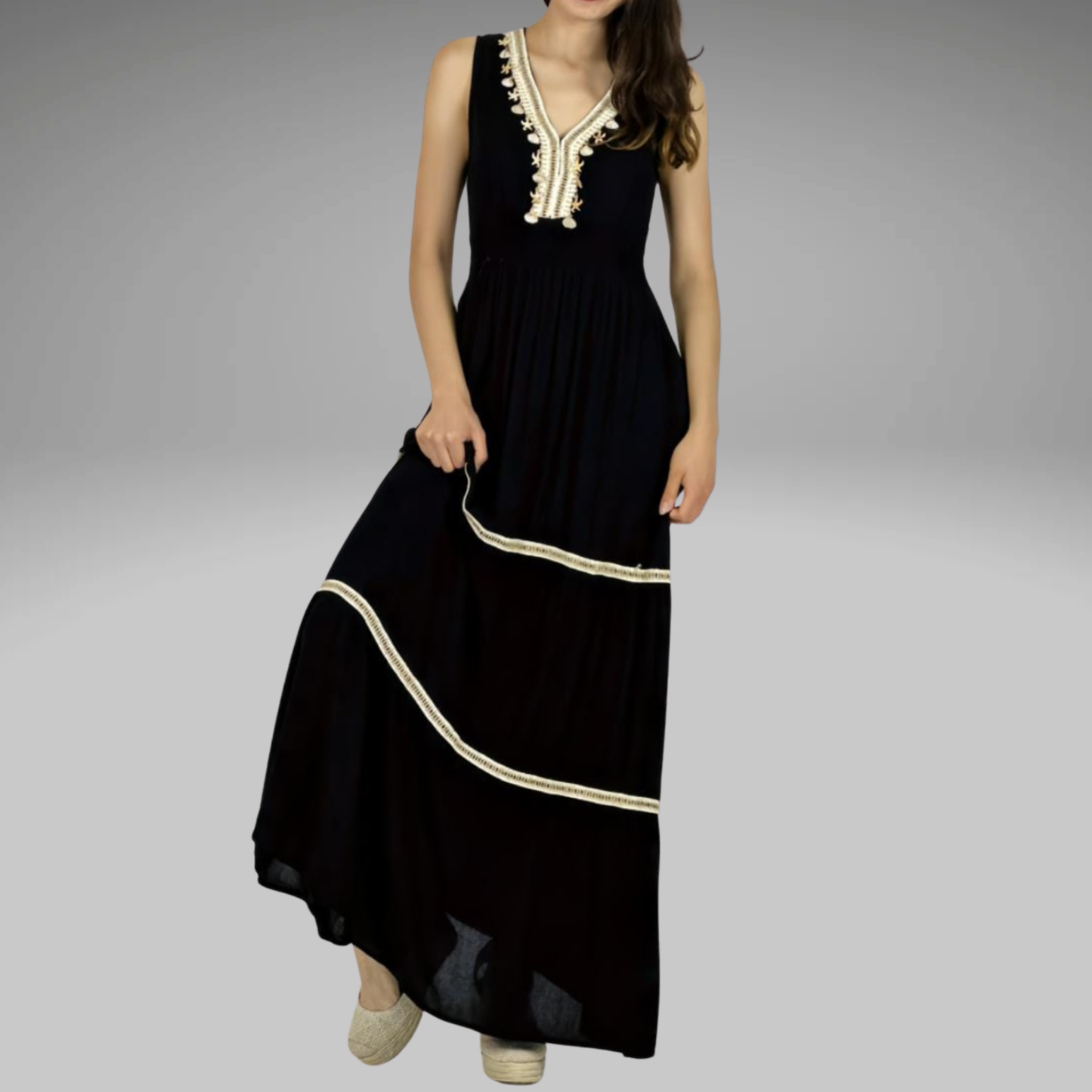 Maxi vestido de viscosa