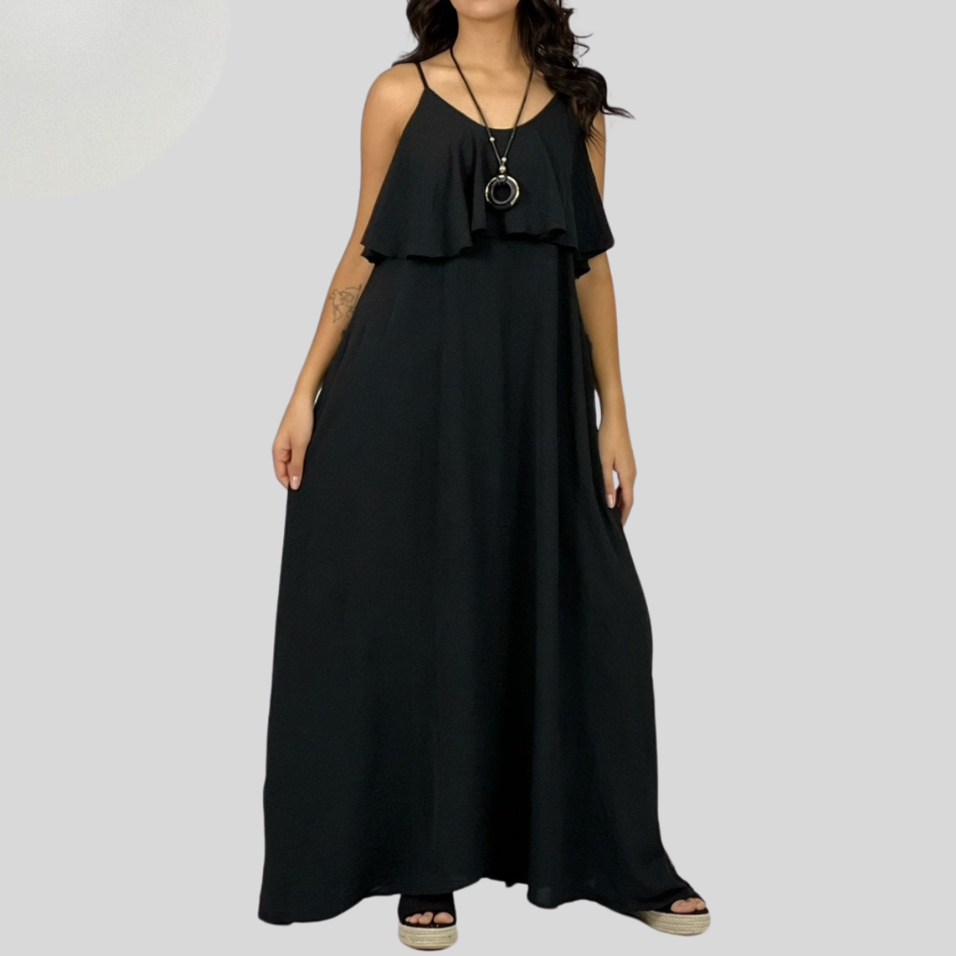 Maxi vestido con bolsillos