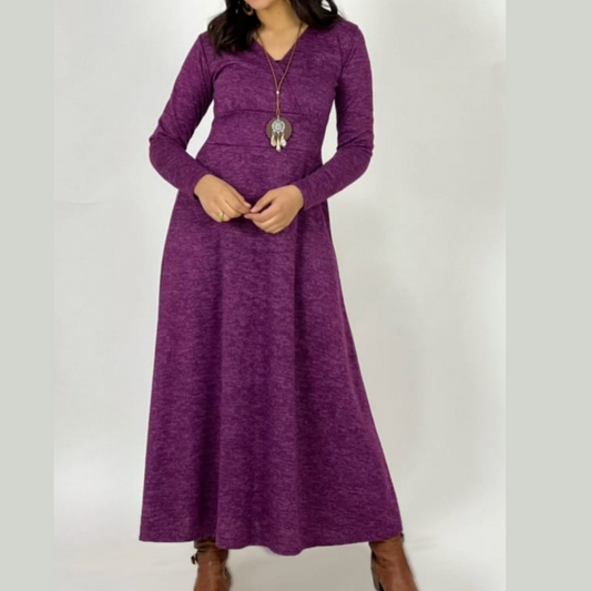 Vestido largo de lanilla