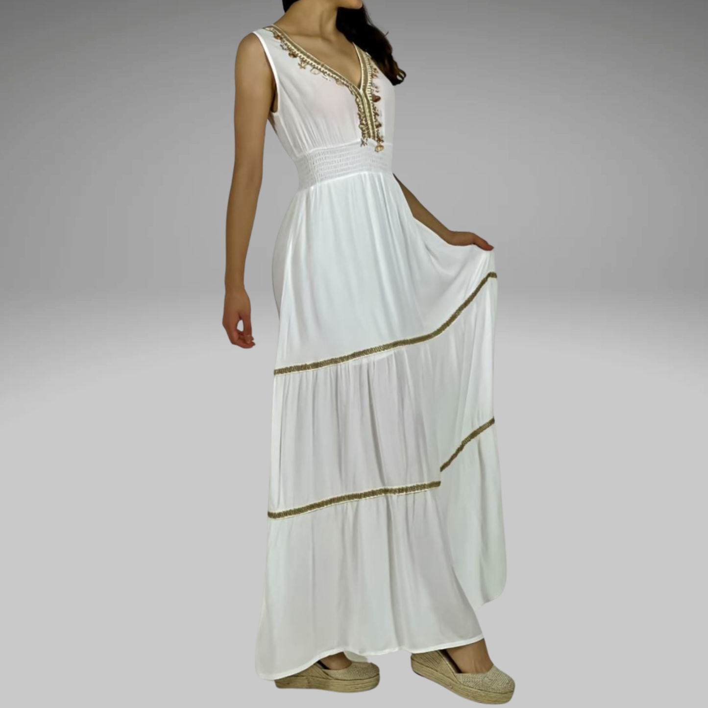 Maxi vestido de viscosa