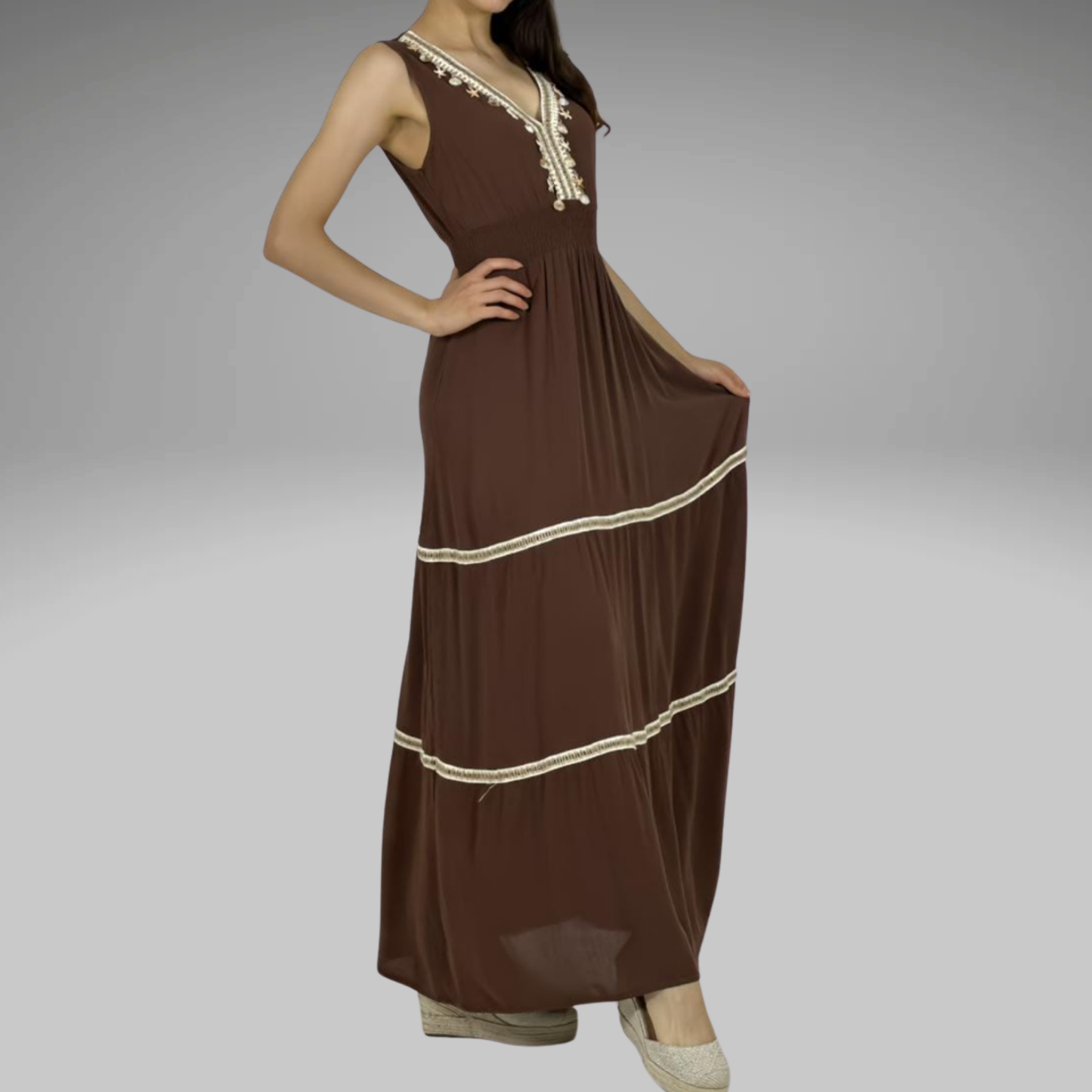 Maxi vestido de viscosa