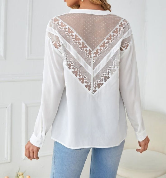 Blusa de espalda de encaje talla SM