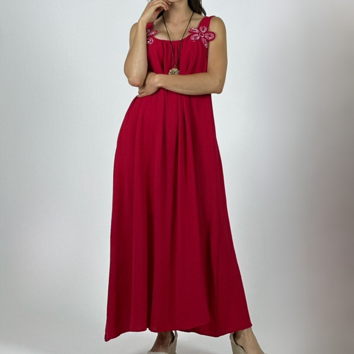 Maxi vestido de viscosa