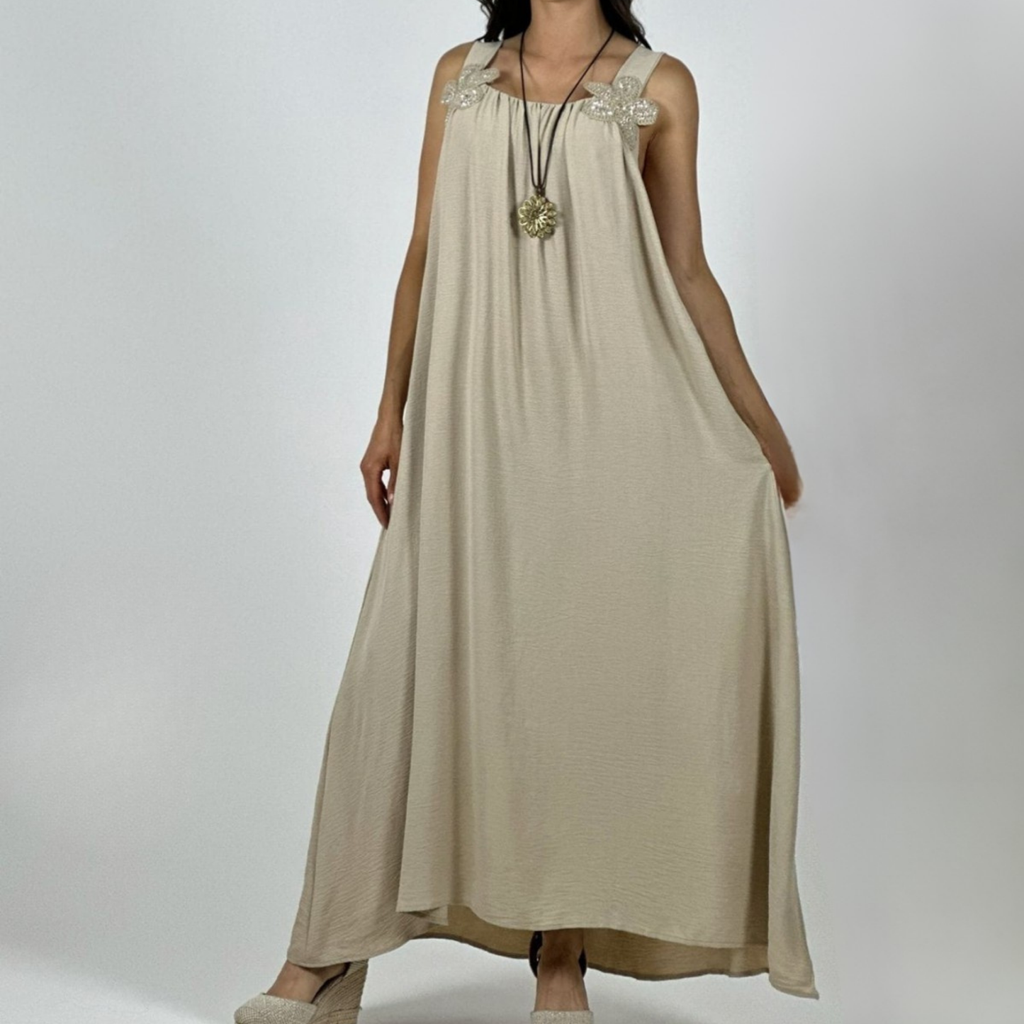 Maxi vestido de viscosa