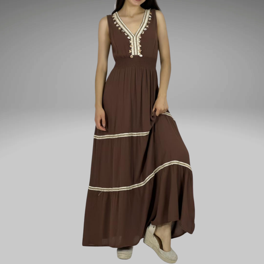 Maxi vestido de viscosa
