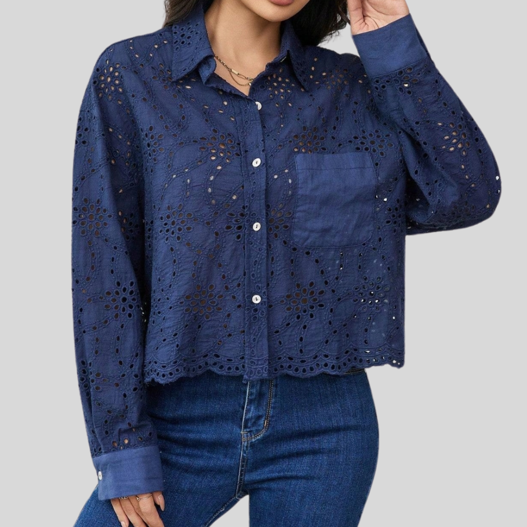 Blusa de broderie talla única